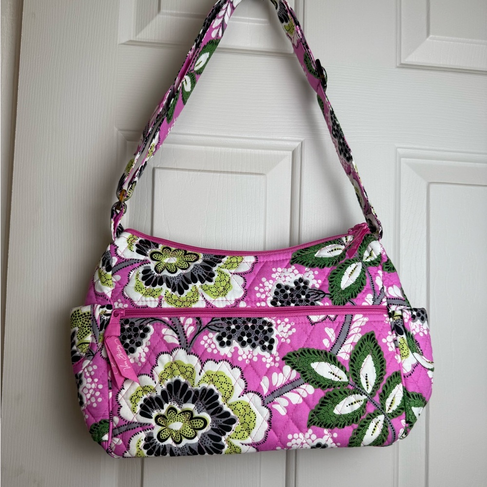 NWOT Vera Bradley On The Go Shoulder Bag - Priscilla Pink Retired Pattern